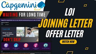 Capgemini Joining Letter 2024  Why You Are Not Received   LOI  Offer Letter  Date Of Joining [upl. by Aianat696]