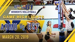 UAAP 81 WV ADMU vs UST  Game Highlights  March 20 2019 [upl. by Hiroshi]