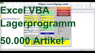 3 Lagerprogramm 50 000 Artikel und 50 000 Lagerplätzen in Excel VBA selber erstellen [upl. by Alliuqaj803]