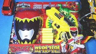 파워레인저 다이노포스 파워가면 또봇 미니Z 변신 너프건 오픈 장난감 Power Rangers Dino Charge Red maskampnerf gun toys [upl. by Ancier]