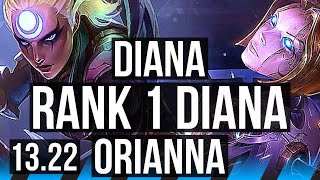 DIANA vs ORI MID  Rank 1 Diana Comeback 600 games  NA Challenger  1322 [upl. by Spieler]