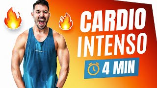 🔥 RUTINA para BAJAR de PESO en CASA desde 4 MINUTOS  CARDIO INTENSO HIIT TABATA [upl. by Washington]