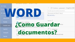 Como GUARDAR un documento en WORD  Word 2021 Tutorial gratís [upl. by Ahsikyw228]