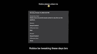 I just lost my account for 5 days ahh video roblox funny shorts lmao unban bannedroblox [upl. by Norwood439]