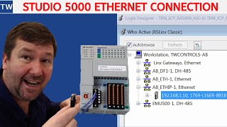 Allen Bradley Controllogix Compactlogix Ethernet Connection Studio 5000 [upl. by Gervais725]