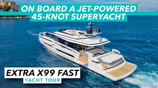 On board a jetpowered 45knot superyacht  Extra X99 Fast yacht tour  Motor Boat amp Yachting [upl. by Roybn]