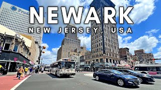 Life in New Jersey USA Downtown Newark Walking Tour and Travel Guide  4K [upl. by Fini906]