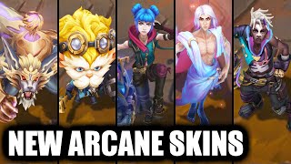 All New Arcane Skins Spotlight Savior Viktor Fractured Jinx Vander Warwick Ekko Heimerdinger [upl. by Eoz715]