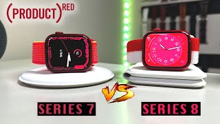 HandsOn 2023 Product Red Apple Watch Series 8 vs Series 7  Best Watch Bands Combine With ⌚️ [upl. by Crooks]