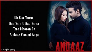 Andaaz Lyrics  Miel ft Mahira Sharma  Raj Fatehpur  Gaurav Dev Kartik Dev  New Song Andaaz [upl. by Mallissa]