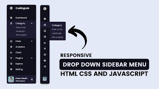 Responsive Dropdown Sidebar Menu using HTML CSS and JavaScript  Side Navigation Bar [upl. by Gustavo818]