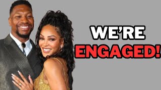 Megan Good and Jonathan Majors ENGAGED  Fans React [upl. by Waterman]