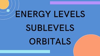 Energy Levels Sublevels and Orbitals [upl. by Uile]