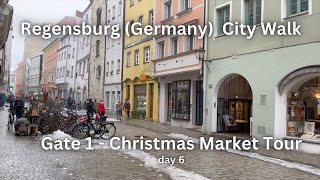 Gate 1  Regensburg Germany City Walk and Christmas Market tour [upl. by Eimaral]