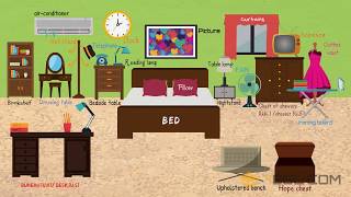 Learn Things in the Bedroom with Pictures  Bedroom Vocabulary  Bedroom Furniture [upl. by Penney493]