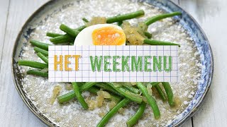 Het Weekmenu 2  Boontjes met een zachtgekookt eitje en zure ajuinsaus  Johan Segers [upl. by Ayanal339]