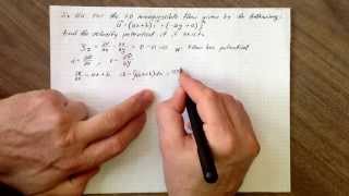 Example 11a Finding velocity potential [upl. by Aytnahs]