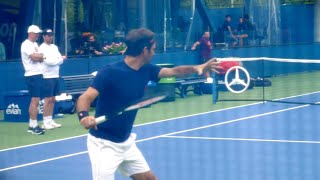 Roger Federer Forehand Slow Motion Court Level View  ATP Classic Tennis Forehand Technique [upl. by Kirimia]