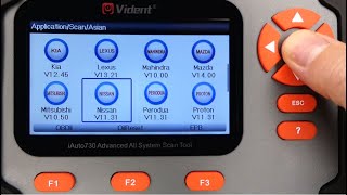 Vident i730AU OBD Diagnostic Scan Tool For Nissan Japan Menu Vehicle List [upl. by Arella909]