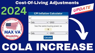 2024 VA Disability Pay  2024 Cost Of Living Adjustment COLA UPDATE  CPI Inflation Calculator [upl. by Tacy]