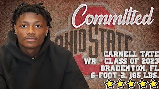 Instant Reaction 5Star WR Carnell Tate Commits To Ohio State [upl. by Kliment]