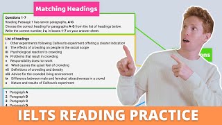 IELTS Reading Matching Headings  Best Strategy  Practice [upl. by Fawnia952]