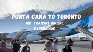 Punta Cana to Toronto  Air Transat Airline Review 2024  All Inclusive Vacation Packages [upl. by Cleodell579]