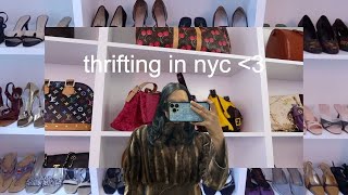 digging through vintage clothing in NYC thrift with me all over the city [upl. by Shoifet]