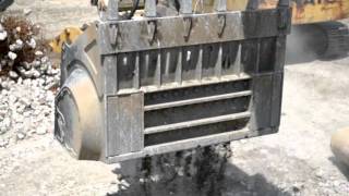 ROTARY CRUSHER with REBAR processing 1 concrete post mov [upl. by Haniraz]