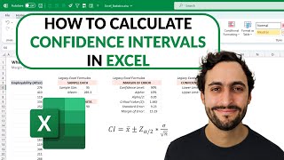 How to Calculate Confidence Interval in Excel  Statistics for Excel [upl. by Ettegdirb534]