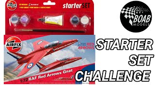 Building an Airfix Red Arrows Gnat 172 with basic equipment  Starter Set Challenge [upl. by Lorianna]