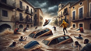 Devastating Floods in Mallorca Spain City Swept Away in Moments [upl. by Lavoie]