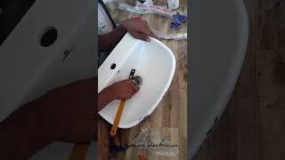 New Wash basin installation fitting tamil home sanitary sink fit [upl. by Codding330]