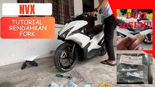 CARA RENDAHKAN FORK NVX  AEROX  TUTORIAL LOWERD AEROX NVX  TURUN FORK [upl. by Yllrebmik]