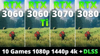 RTX 3060 vs RTX 3060 Ti vs RTX 3070 vs RTX 3080  10 Games 1080p 1440p and 4k  DLSS [upl. by Pollitt]