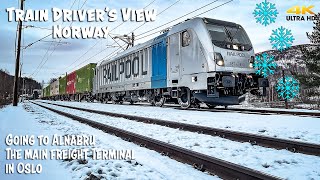 4K CABVIEW Going to the freight terminal in Oslo [upl. by Grania]