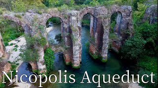 Roman Aqueduct of Ancient Nikopolis Greece  by drone 4K ancient [upl. by Anabelle]