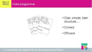 Efficacité d’un algorithme et d’un programme [upl. by Edlitam]