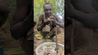 Grandpa eating himself today😋 hadzabe cooking eating shorts [upl. by Tila]