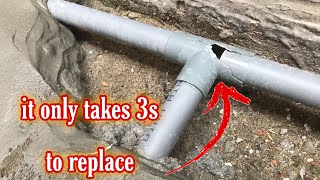 Tips and Tricks of Experienced Craftsmen  Replace Tjoints of PVC pipes in tight spaces [upl. by Aveneg]