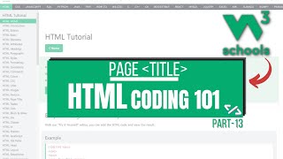 HTML Coding 101 13 HTML Title Tag  W3Schools HTML Tutorial [upl. by Akemak]