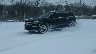 Mercedes GL550 Snow Sliding [upl. by Oakley513]