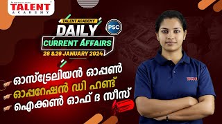 PSC Current Affairs  28th amp 29th January 2024 Current Affairs Today  Kerala PSC  Talent Academy [upl. by Eelrehpotsirhc]