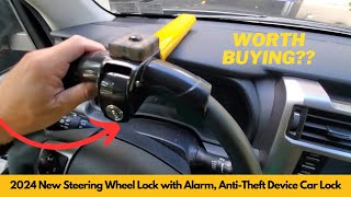 Worth It AINOSEIN 2024 New Steering Wheel Lock with Alarm Anti Theft Device Car Lock [upl. by Boorer]