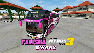 BUSSID  FALISHA KWOOX JETBUS 3 SHD  LIVERY SKIN  bagibagiliverybussid [upl. by Annadiane785]