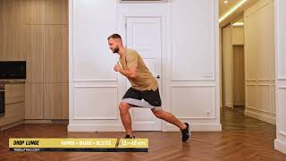 Drop Lunge with Tribe Lifting Fabric Resistance Bands for Hamstrings Quads and Glutes [upl. by Attenol850]