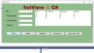 C tutorial for beginners insert update and delete data in listView without using database [upl. by Kristina]