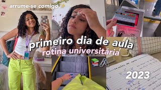 meu primeiro dia de aula 2023 🖇️  faculdade arrumese comigo rotina vlog… [upl. by Sarajane]