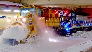 ⁴ᴷ NYC Subway Snow Thrower Trains clearing the Brighton Line [upl. by Vesta]