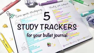 5 bullet journal study tracker ideas and how to use them📖✨ [upl. by Moffitt]